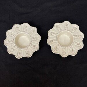 Yankee Candle White Porcelain Votive Tea Light Holders 2 Pineapple Neutral